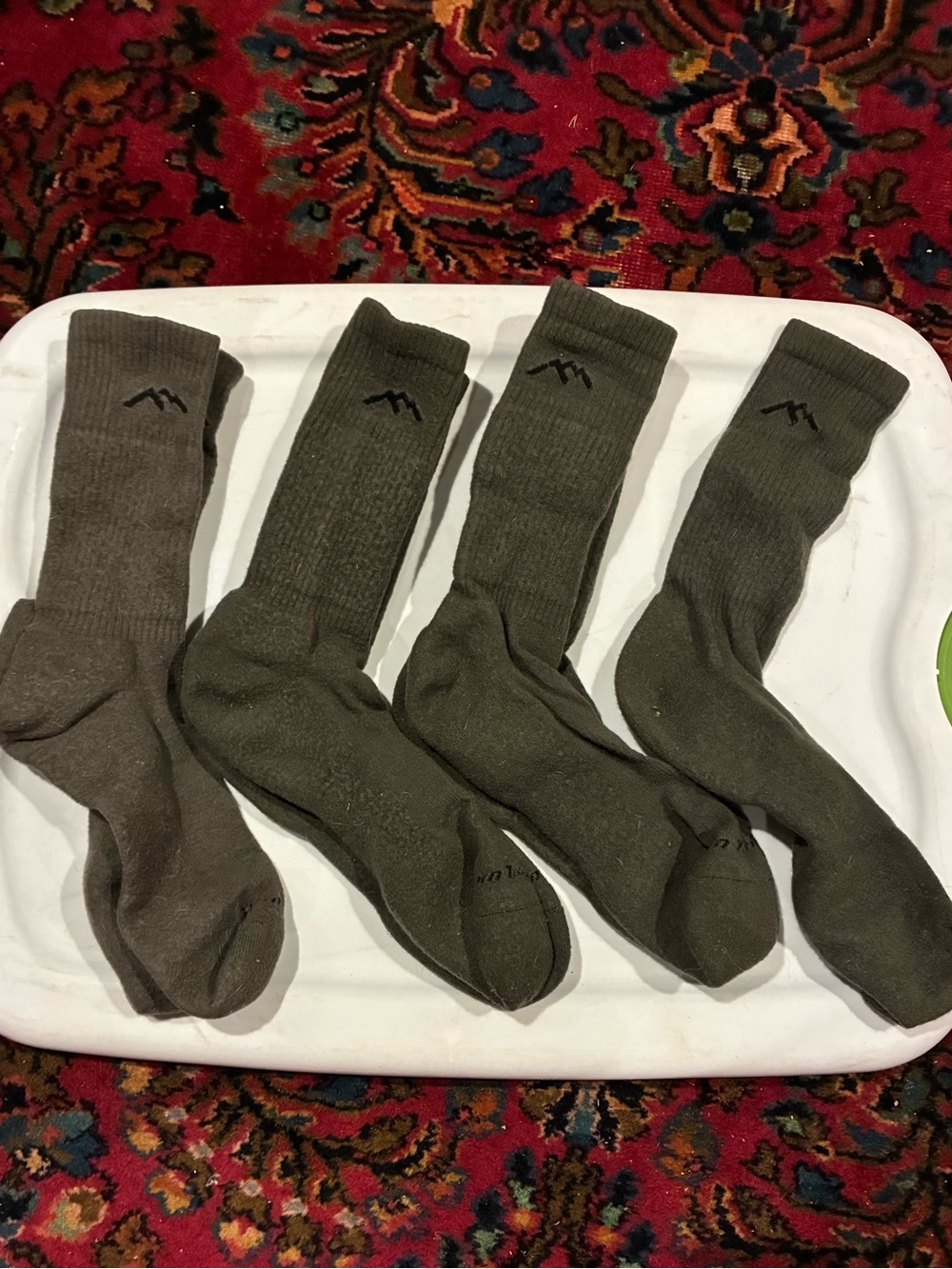 Darn Tough Military Green Crew Socks - 3 complete pairs